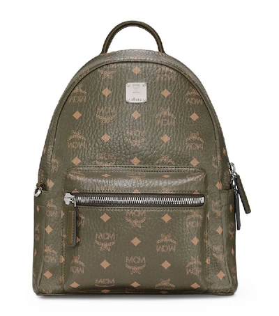 Mcm Stark Small Leather Backpack In Sea+turtle