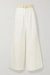 ZIMMERMANN AMELIE BELTED LINEN WIDE-LEG trousers