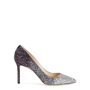 JIMMY CHOO ROMY 85 DÉGRADÉ GLITTERED LEATHER PUMPS,3869370