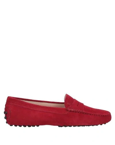 TOD'S TOD'S WOMAN LOAFERS RED SIZE 5.5 CALFSKIN,11261857UR 2