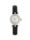 GUCCI STAINLESS STEEL, MOTHER-OF-PEARL & DIAMOND LEATHER-STRAP WATCH,0400012825840