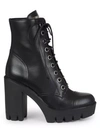 Giuseppe Zanotti Leather Combat Boots In Nero