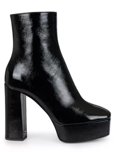 Giuseppe Zanotti Morgana Textured Patent-leather Platform Ankle Boots In Black