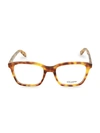 SAINT LAURENT 52MM TORTOISE SQUARE CORE BLUE LIGHT READING GLASSES,0400012832306