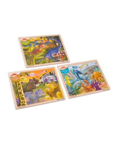 Melissa & Doug Melissa Doug Jigsaw Puzzle Bundle Dinosaur, Safari And Ocean