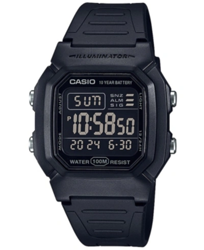 CASIO MEN'S DIGITAL BLACKOUT BLACK RESIN STRAP WATCH 36.8MM