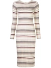 ADAM LIPPES STRIPED LONG SLEEVE DRESS,P20612LS