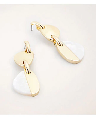 Ann Taylor Mother Of Pearl Drop Earrings In Gold