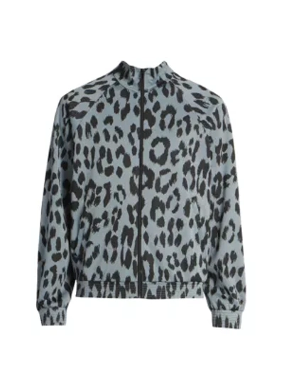 Kenzo Guepard Leopard-print Jacquard Track Jacket In Black
