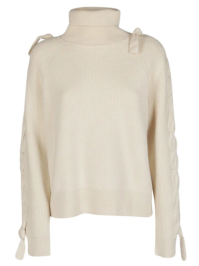 Jw Anderson Cable Insert Turtleneck In White