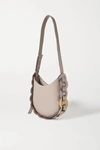 CHLOÉ DARRYL SMALL BRAIDED SMOOTH AND TEXTURED-LEATHER SHOULDER BAG