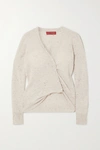 ALTUZARRA TAKARA GATHERED BUTTON-EMBELLISHED CASHMERE SWEATER