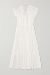 SEE BY CHLOÉ LACE-TRIMMED TIERED COTTON-VOILE MIDI DRESS