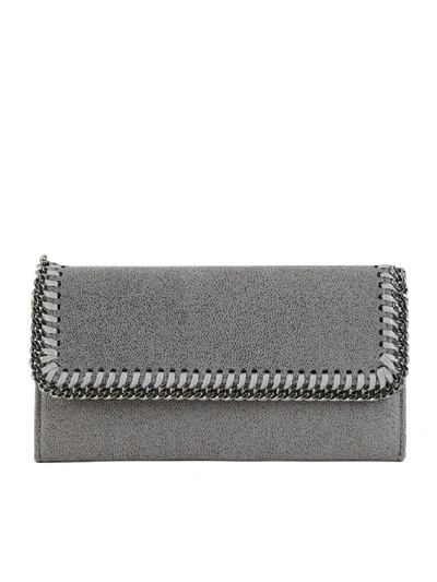 Stella Mccartney Falabella Wallet In Grey Faux Leather