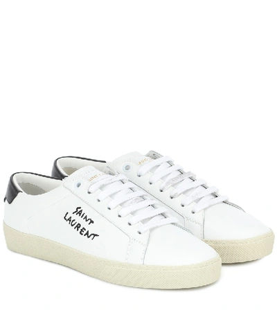 SAINT LAURENT COURT CLASSIC LEATHER SNEAKERS,P00480303