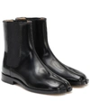 Maison Margiela Tabi Split-toe Patent-leather Chelsea Boots In Black