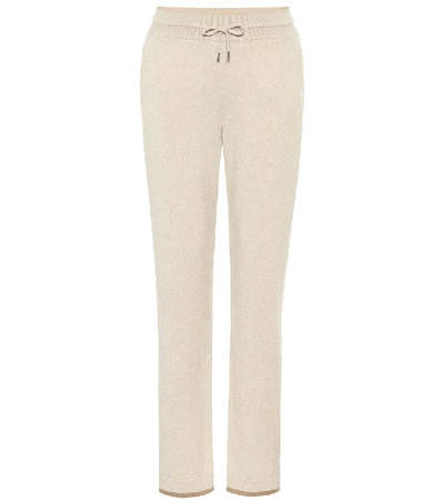 Loro Piana Merano Cashmere Drawstring Jogger Pants In Beige