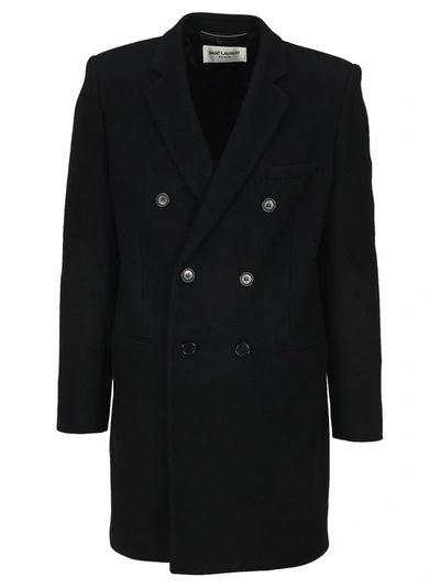 Saint Laurent Saint L Au Rent Men's  Black Wool Coat