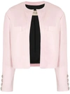 ALEXANDRE VAUTHIER CRYSTAL BUTTON LEATHER JACKET