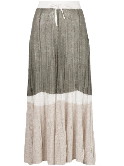 Transit Colour-block Midi Skirt In Green