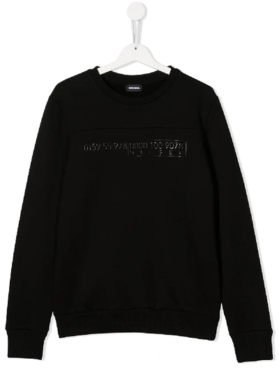 Diesel Kids' Code Number Sweatshirt In Black