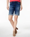 Tommy Hilfiger Th Flex Plus Size Cuffed Denim Shorts, Created For Macy's