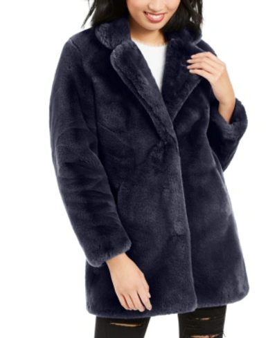 Apparis Eloise Faux-fur Coat, Created For Macy's In Navy