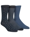 CALVIN KLEIN MEN'S 3-PK. PATTERNED CREW SOCKS