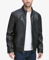 Cole Haan Standing Collar Smooth Lamb Leather Jacket