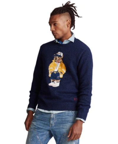 Polo Ralph Lauren Men's Regular-fit Casual Bear Cotton-linen Sweater In Navy Sailor
