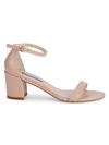 STUART WEITZMAN SIMPLE LEATHER ANKLE-STRAP SANDALS,0400012389475