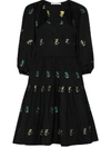 CECILIE BAHNSEN MIRABELLE FLORAL-EMBROIDERED WRAP DRESS