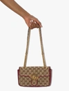 GUCCI BROWN MARMONT MINI GG LEATHER SHOULDER BAG