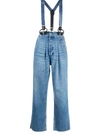RE/DONE CROPPED DENIM OVERALLS