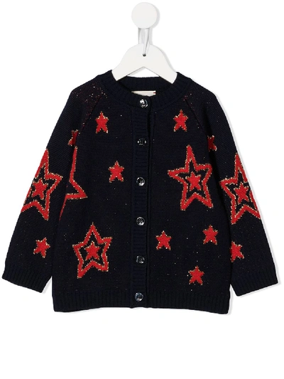 Gucci Baby Girl's Star Wool Cardigan In Rosso