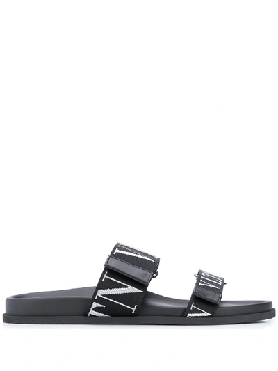 Valentino Garavani Vltn Slide Sandals In Black