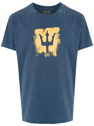 Osklen Supersoft Trident Brush T-shirt In Blue