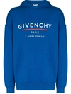 Givenchy Sporty Regular-fit Paris Hoodie In Blue