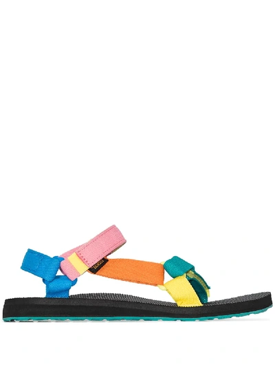Teva Multicolor Polyester Original Universal Sandals In Green