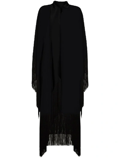 Taller Marmo Mrs. Ross Tassel Trim Kaftan Dress In Black