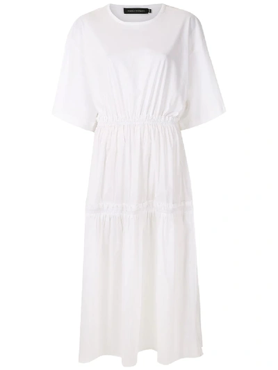 Andrea Marques Gathering Waist T-shirt Dress In White