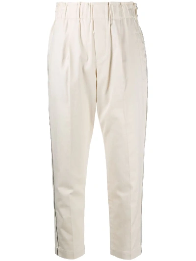 Brunello Cucinelli Cropped Slim-fit Trousers In Neutrals