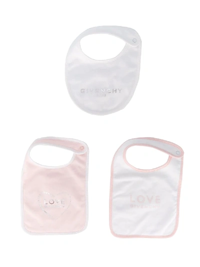 Givenchy Babies' Logo印花围兜三件组 In White