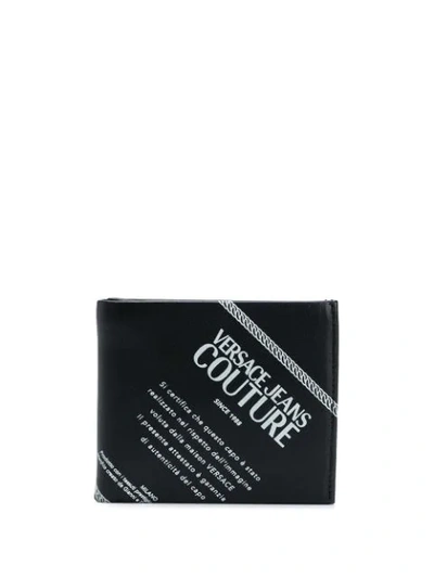Versace Jeans Couture Logo-print Bifold Wallet In Black