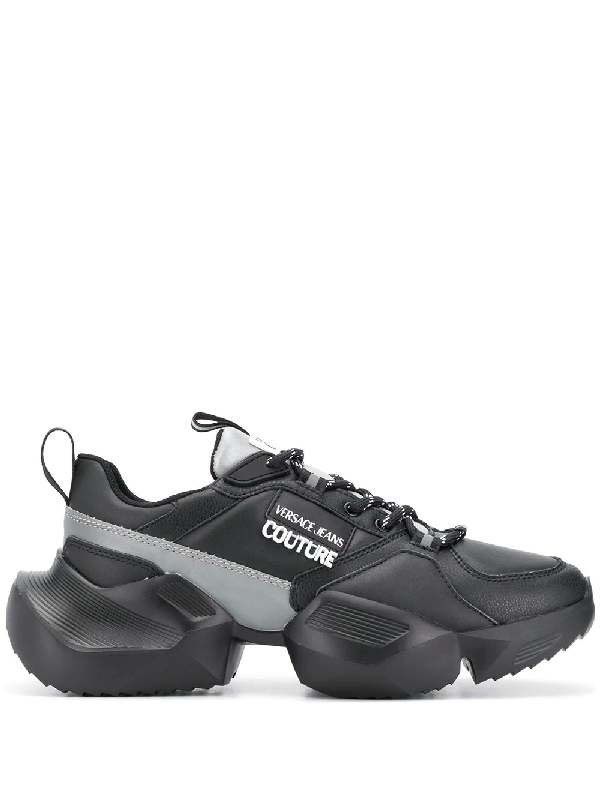 versace jeans couture sneakers black gold