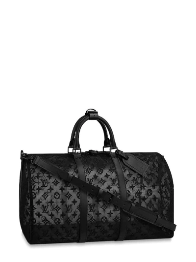 Pre-owned Louis Vuitton 2007  Mesh Monogram Holdall In Black