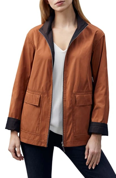 Lafayette 148 Eclipse Outerwear Reversible Riener Jacket In Ochre/ganache