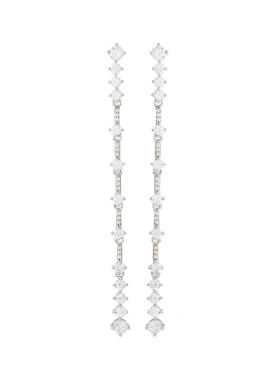 Cz By Kenneth Jay Lane Cubic Zirconia Linear Drop Earrings In Metallic