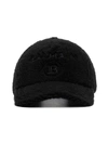 BALMAIN LOGO-EMBROIDERED FLEECE BASEBALL CAP