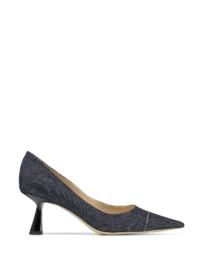 Jimmy Choo Rene Denim Pointed Heels 65mm In Neutrals